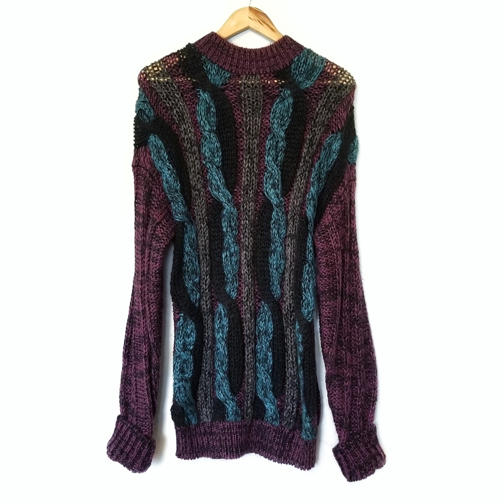 VTG 80s 90s | Mock Neck Oversized Knit Sweater